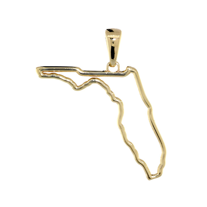 23mm Open State of Florida Charm in 18k Yellow Gold