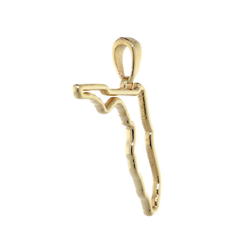 23mm Open State of Florida Charm in 14k Yellow Gold