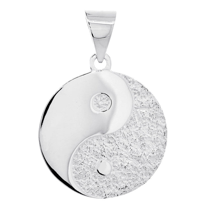 26mm Om, Ohm, Aum and Yin Yang Symbols Charm in Sterling Silver