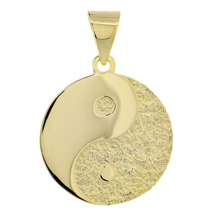 26mm Om, Ohm, Aum and Yin Yang Symbols Charm in 14k Yellow Gold