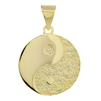 26mm Om, Ohm, Aum and Yin Yang Symbols Charm in 14k Yellow Gold