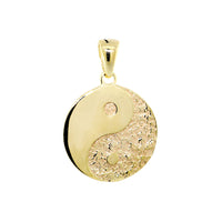 18mm Om, Ohm, Aum and Yin Yang Symbols Charm in 14k Yellow Gold