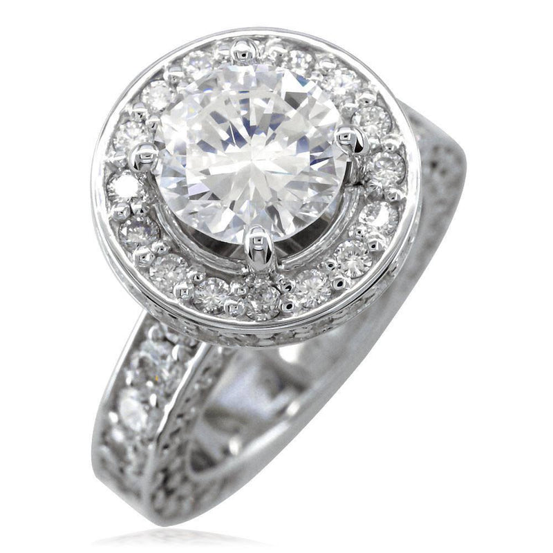 Diamond Engagement Ring with Diamond Halo E/W-CU1007