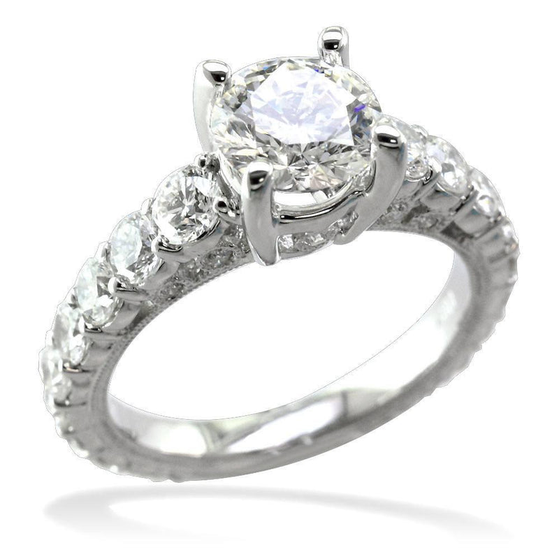 Diamond Engagement Ring with Diamond Sides E/W-CU1012