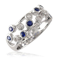 Band Of Scattered Diamond and Sapphire Bezels LR-CU1018