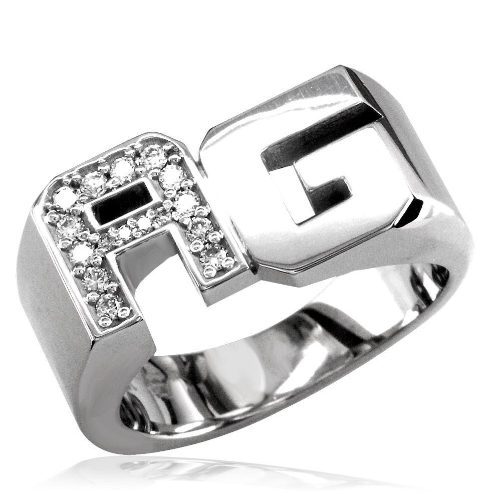 Diamond Initials Ring MR-CU1044