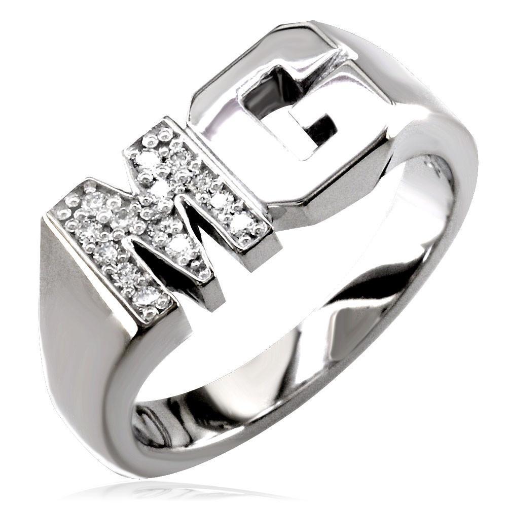 Diamond Initials Ring MR-CU1048