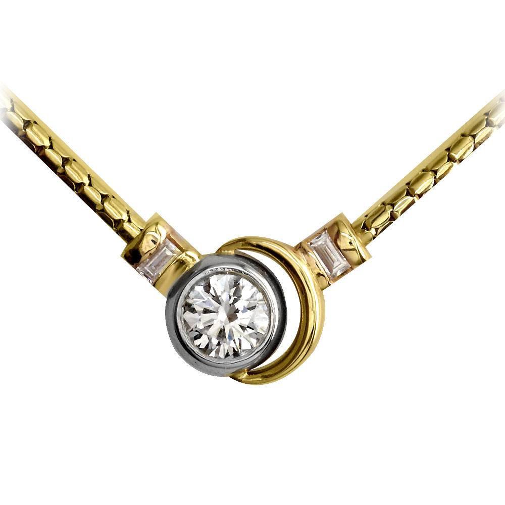 Diamond Bezel Pendant and Chain