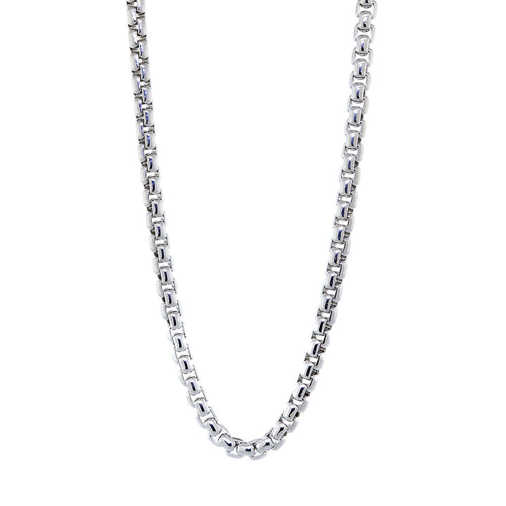 Rounded Box Chain, 3.8mm, 20, 22, 24 Inches in Sterling Silver