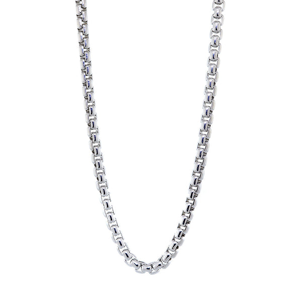Rounded Box Chain, 3.8mm, 20, 22, 24 Inches in Sterling Silver