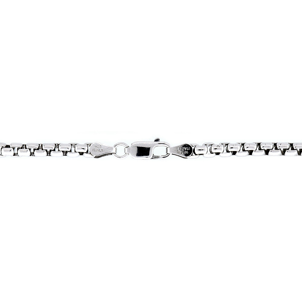 Rounded Box Chain, 3.8mm, 20, 22, 24 Inches in Sterling Silver