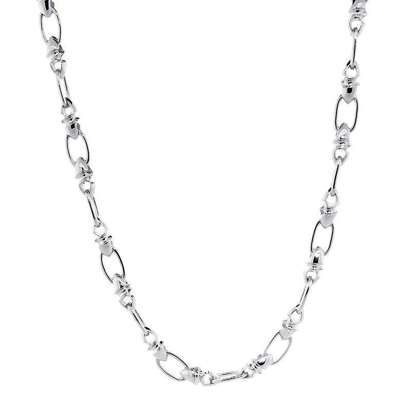 6 mm Solid Bullet and Oval Link Chain, 22 Inches in 14k Yellow Gold