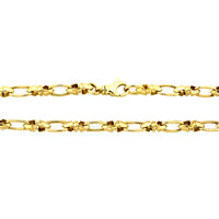 6 mm Solid Bullet and Oval Link Chain, 22 Inches in 14k Yellow Gold