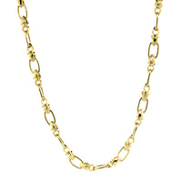 6 mm Solid Bullet and Oval Link Chain, 22 Inches in 14k Yellow Gold