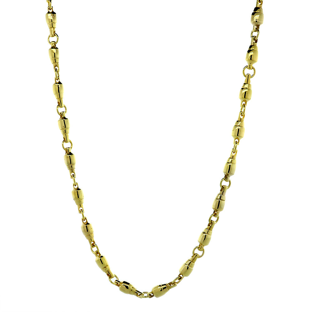 5.5mm Size Fishing Swivel Chain in 14k Yellow Gold, 22 Inches Long