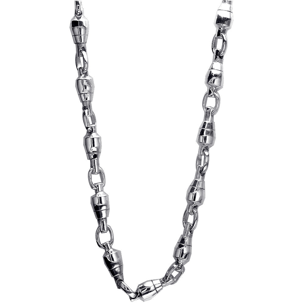 8.5mm Size Fishing Swivel Chain in Sterling Silver, 22 Inches Long
