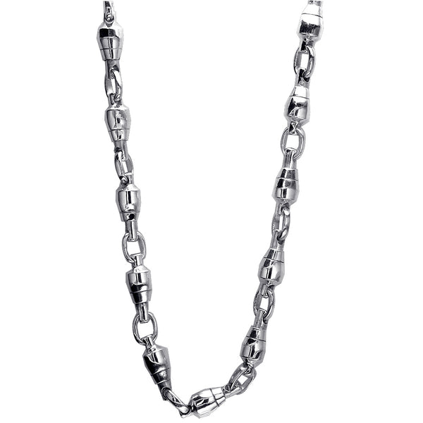 8.5mm Size Fishing Swivel Chain in 14k White Gold, 22 Inches Long