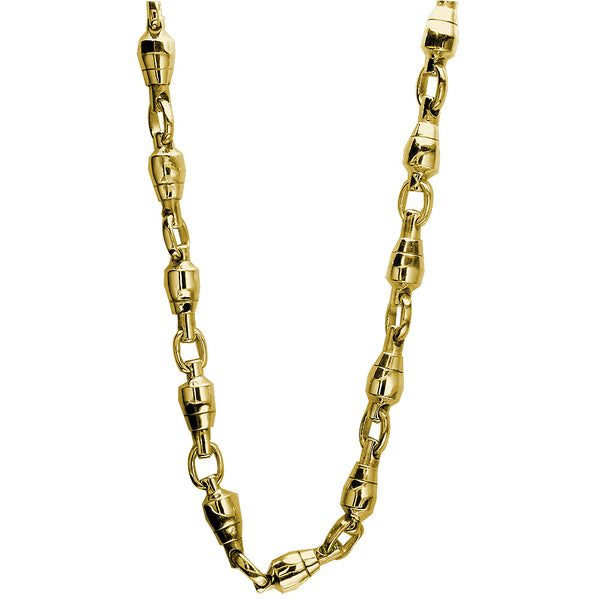 8.5mm Size Fishing Swivel Chain in 14k Yellow Gold, 22 Inches Long