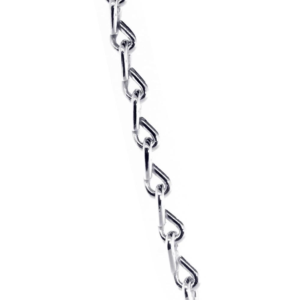 Mens Hardware Link Chain, 24 Inch in Sterling Silver