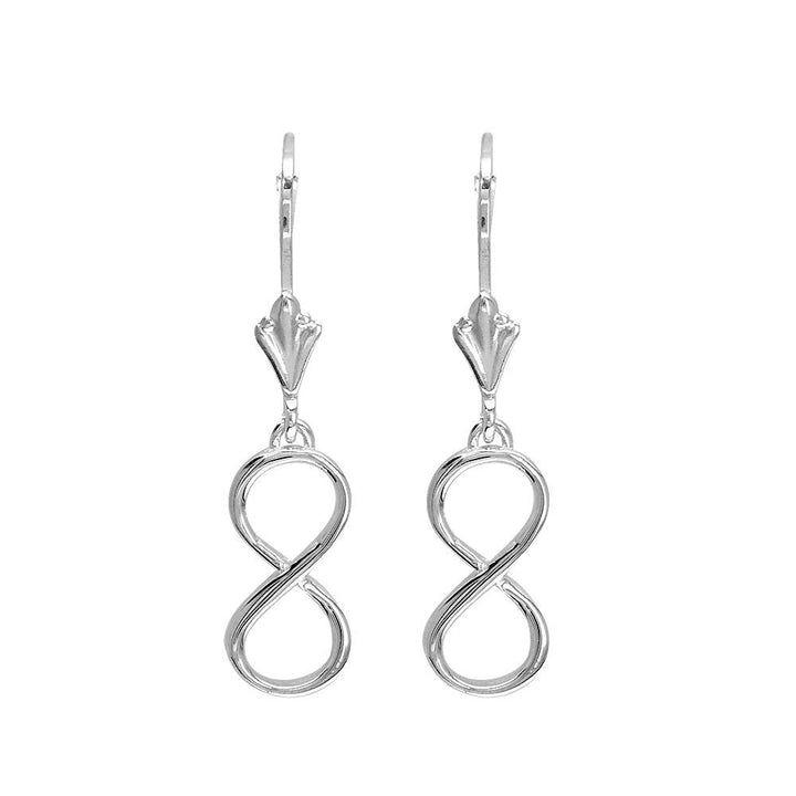 Medium Infinity Leverback Earrings in Sterling Silver