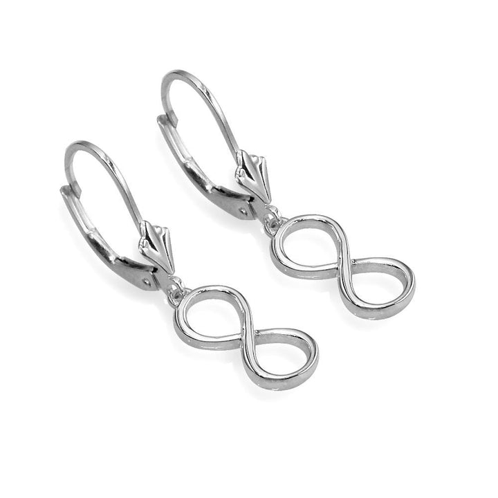Medium Infinity Leverback Earrings in Sterling Silver