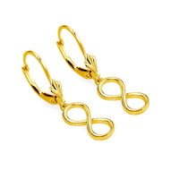 Medium Infinity Leverback Earrings in 18k Yellow Gold