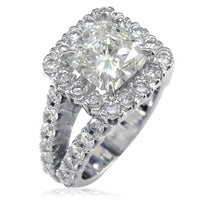 Diamond Halo Engagement Ring Setting in 14K White Gold, 2.10CT