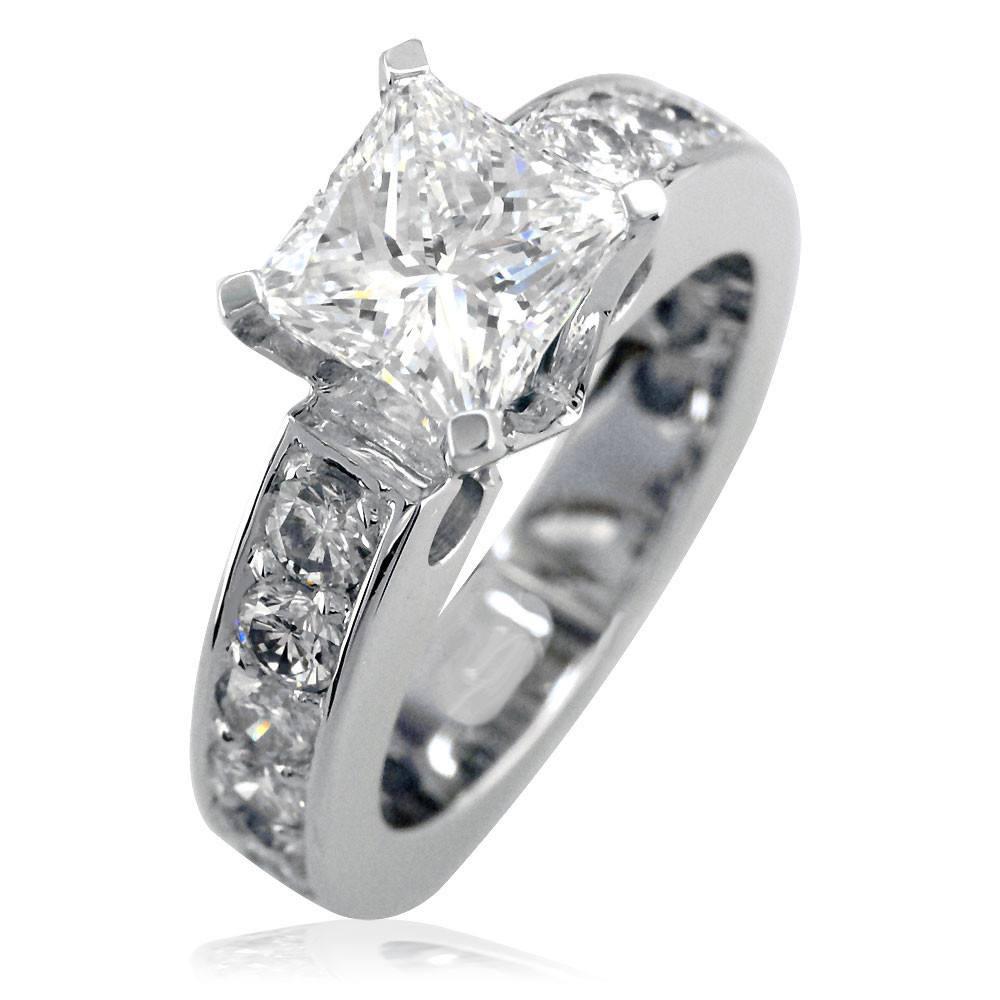 Diamond Engagement Ring Setting,1.05CT in 14K White Gold, Semi Mount Ring