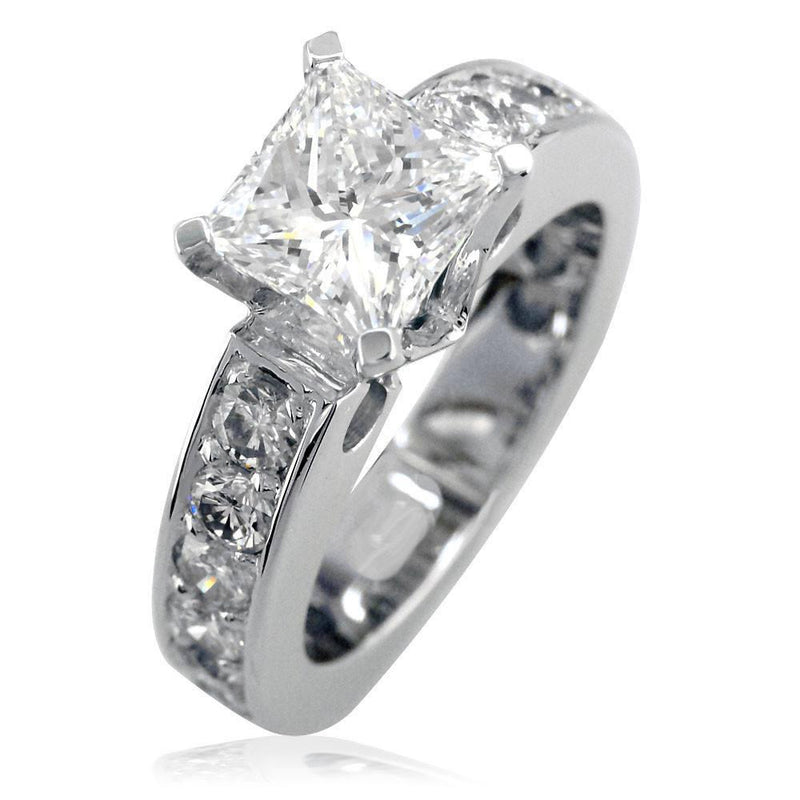 Diamond Engagement Ring Setting,1.05CT in 18K White Gold, Semi Mount Ring