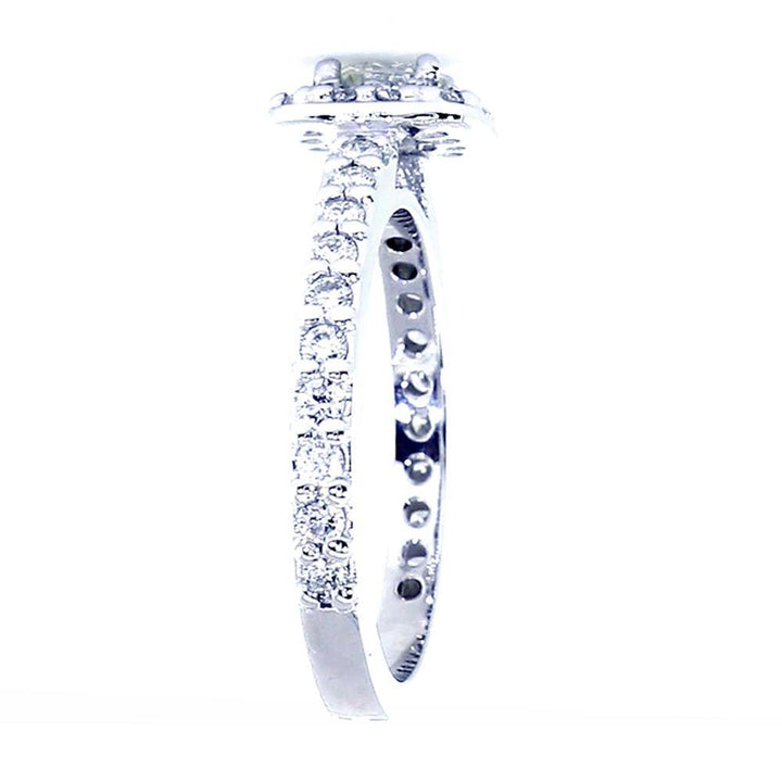 Halo Engagement Ring Setting for a Round Diamond, 0.50CT Total Sides in 14k White Gold