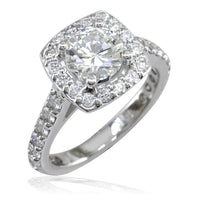 Diamond Halo Engagement Ring Setting in 14k White Gold