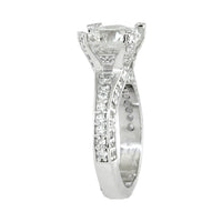 Round Diamond Engagement Ring, 2.50CT Center, 1.01CT Total Sides in 14k White Gold