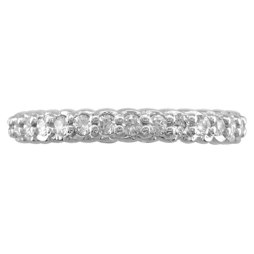 Diamond Eternity Wedding Band with Rope Design, 0.60CT in 14k White Gold