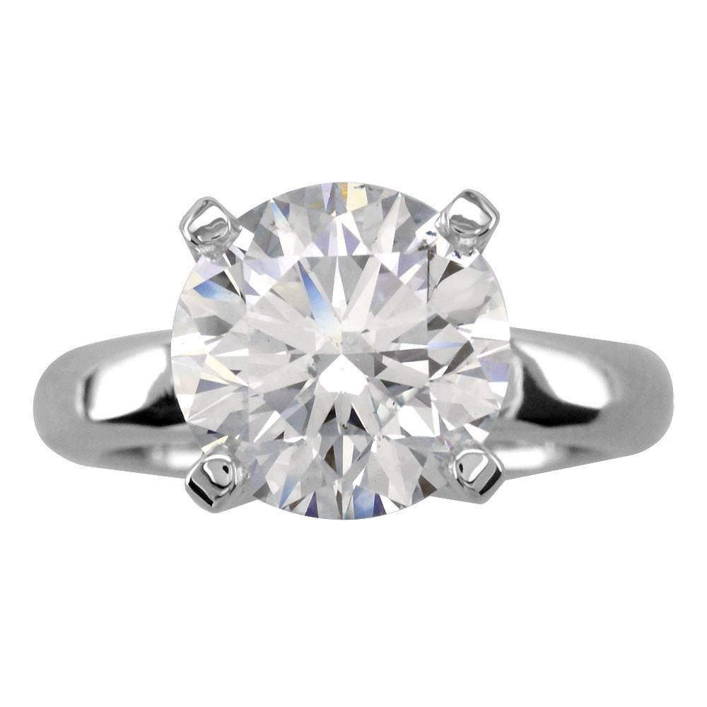 Round Diamond Engagement Ring Setting, 0.10CT Total Sides in 14K White Gold