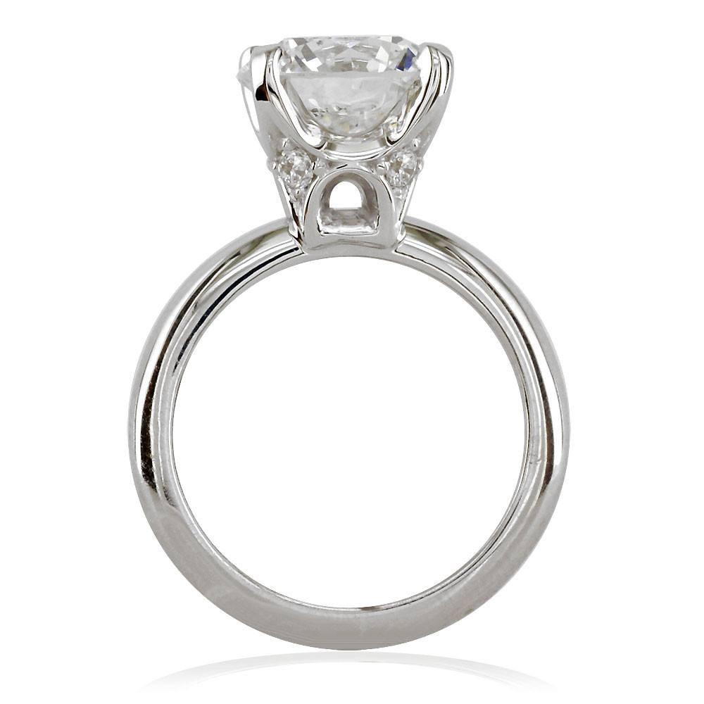 Round Diamond Engagement Ring Setting, 0.10CT Total Sides in 14K White Gold