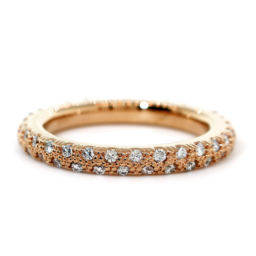 Solid Stackable Diamond Eternity Band, 0.53CT in 14K Pink, Rose Gold