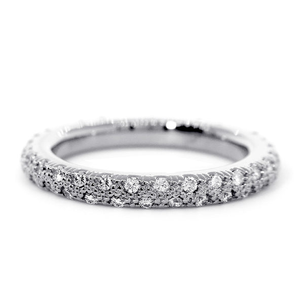 Solid Stackable Diamond Eternity Band, 0.53CT in 14K White Gold