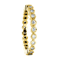 Vintage Style Diamond Eternity Band with Round Bezels, 0.40CT in 14K Yellow Gold