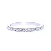 1.8mm Diamond Wedding Band Set Three Quarters Around Ring, 0.32CT  in 14K White Gold