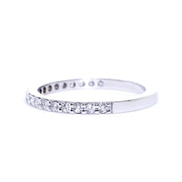 1.8mm Diamond Wedding Band Set Three Quarters Around Ring, 0.32CT  in 14K White Gold