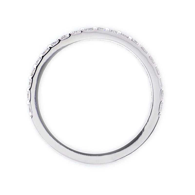 1.8mm Diamond Wedding Band Set Three Quarters Around Ring, 0.32CT  in 14K White Gold
