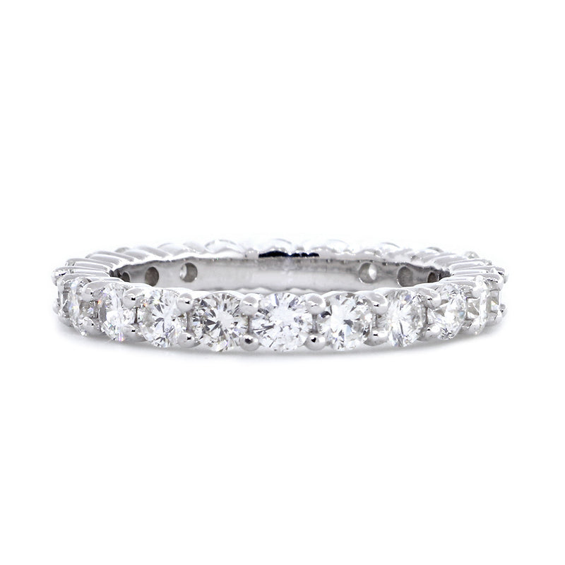 Round Diamonds Shared Prong Eternity Band, 1.60CT in 14K White Gold