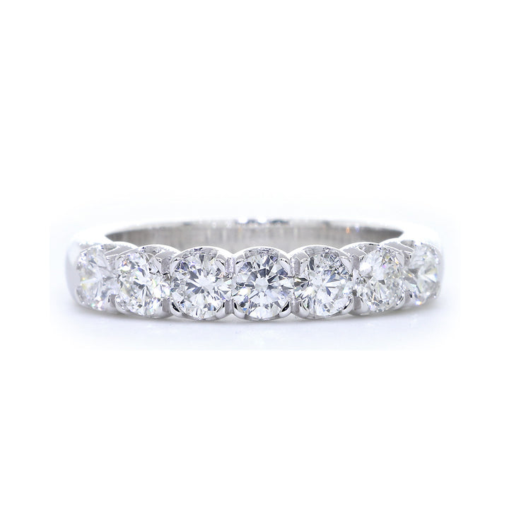 Diamond Band, 7 Rounds, 0.94CT Total Diamond Weight in 14k White Gold