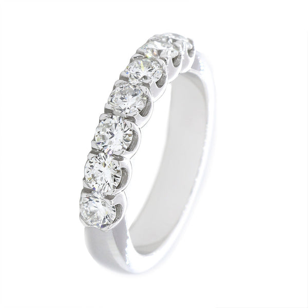 Diamond Band, 7 Rounds, 0.94CT Total Diamond Weight in 14k White Gold