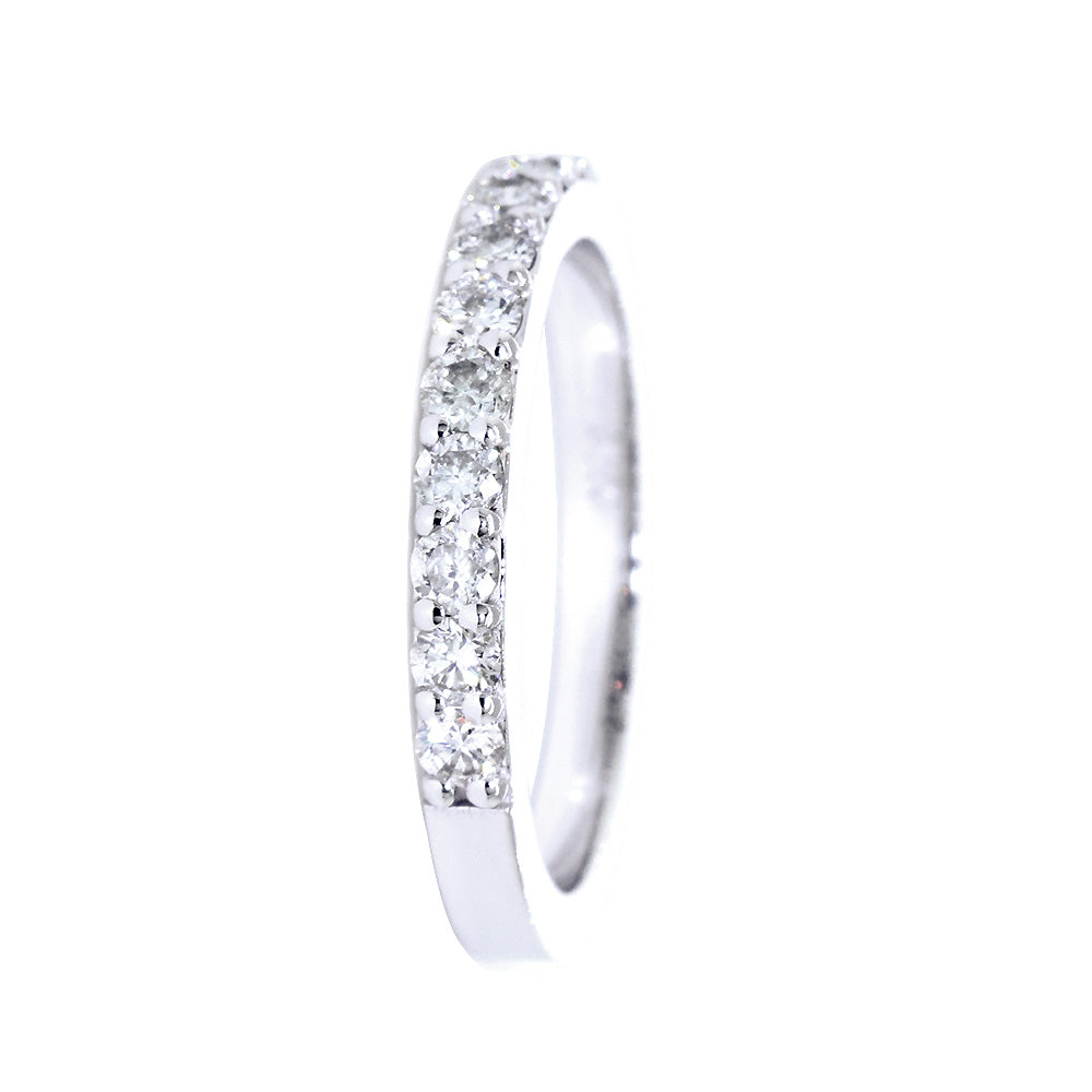 Diamond Wedding Band Set Almost Halfway, 0.50CT in 14K White Gold