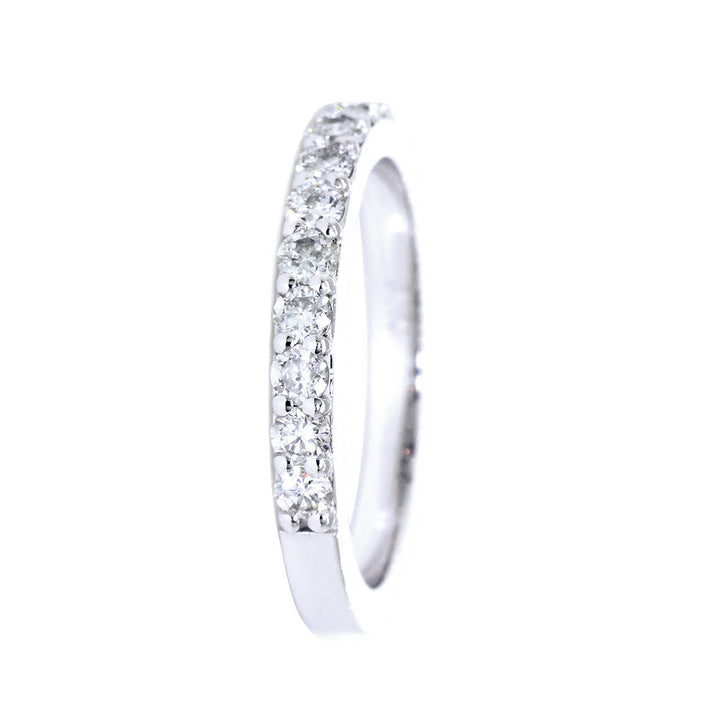 Diamond Wedding Band Set Almost Halfway, 0.50CT in 14K White Gold
