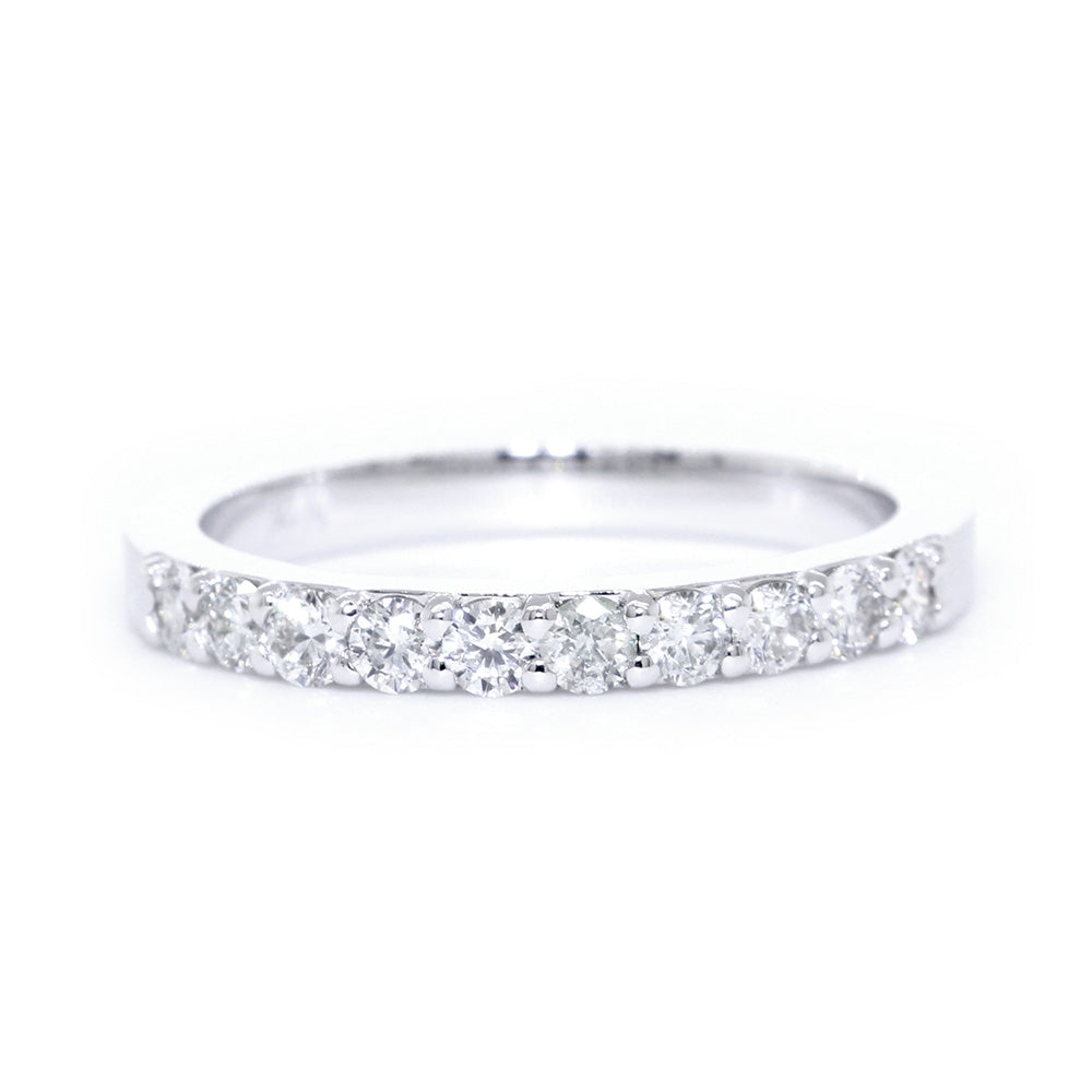 Diamond Wedding Band Set Almost Halfway, 0.50CT in 14K White Gold