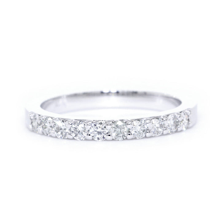 Diamond Wedding Band Set Almost Halfway, 0.50CT in 14K White Gold