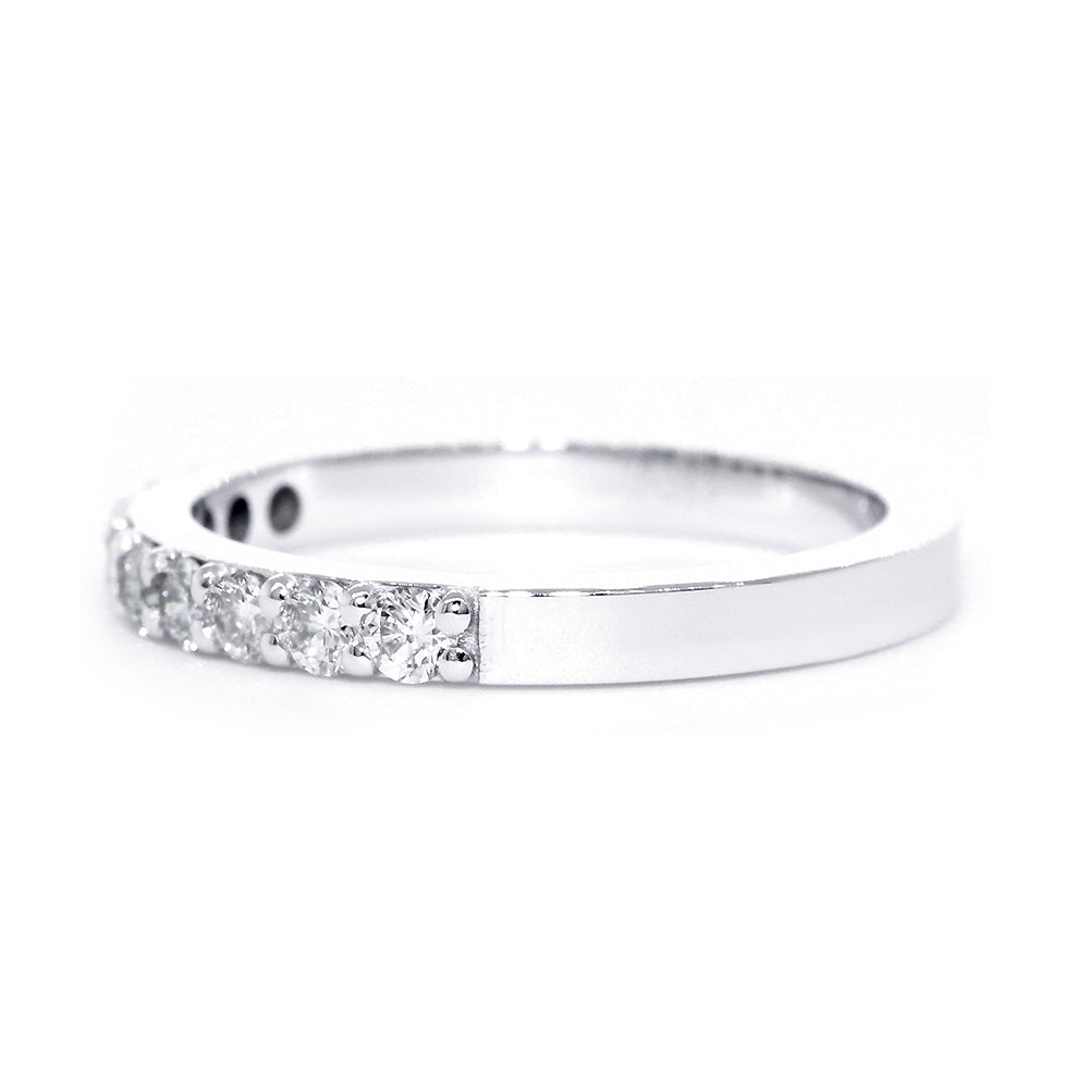 Diamond Wedding Band Set Almost Halfway, 0.50CT in 14K White Gold