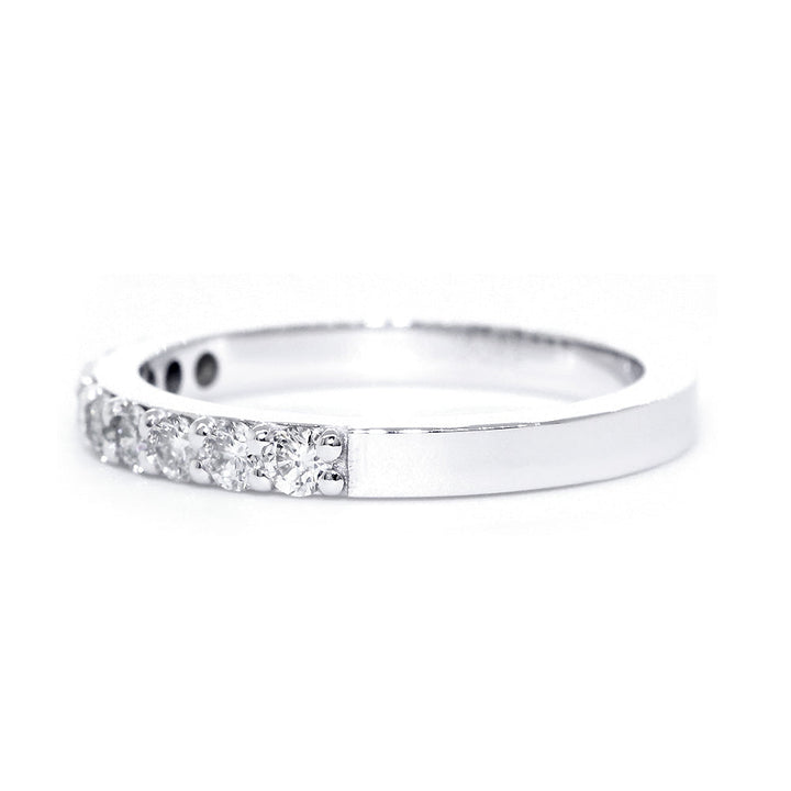 Diamond Wedding Band Set Almost Halfway, 0.50CT in 14K White Gold